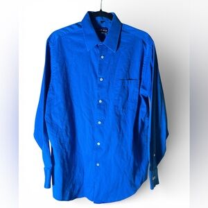 Geoffrey Beene Vibrant Blue Casual Button Down Shirt